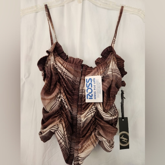 Tops - Brown Plaid Crop Top